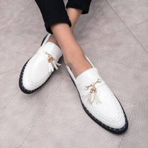 Men's Casual Pointed Creative Solid Color Leather Shoes