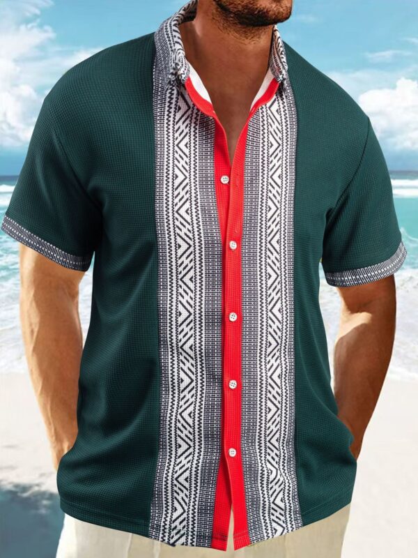 Printed Button Short Sleeve Men - Image 9