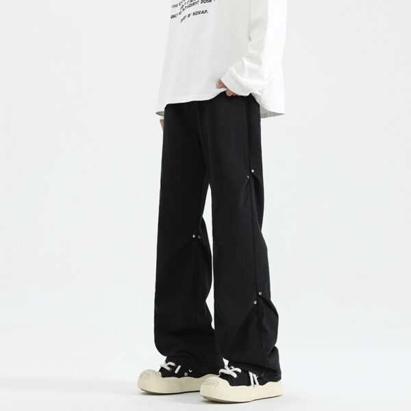Denim High Street Pu Shuai Retro Straight Loose Trousers - Image 8