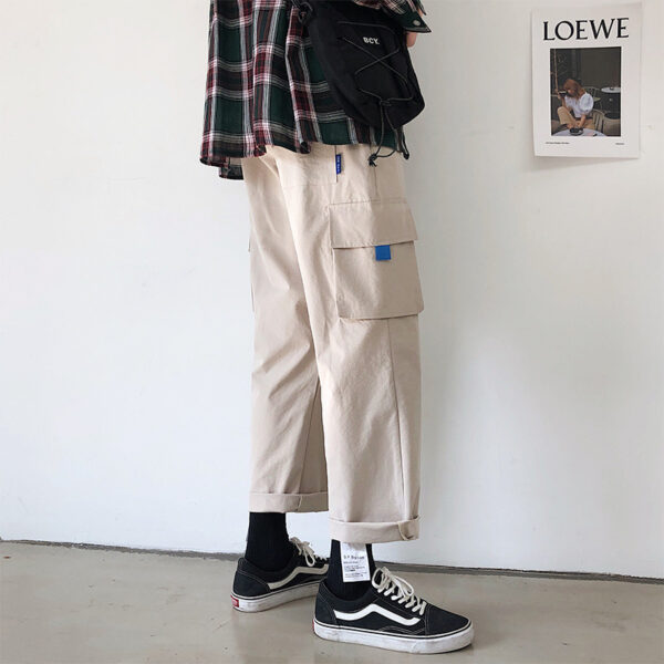 Men's Ninth Pants Solid Color Casual Pants Loose Straight-leg Harem Pants - Image 4