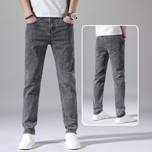Retro Thin Jeans Straight Loose Casual Trousers Men - Image 3