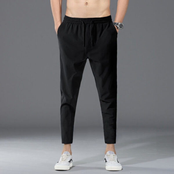 Men's Fashion Casual Solid Color Four-way Stretch Leggings
