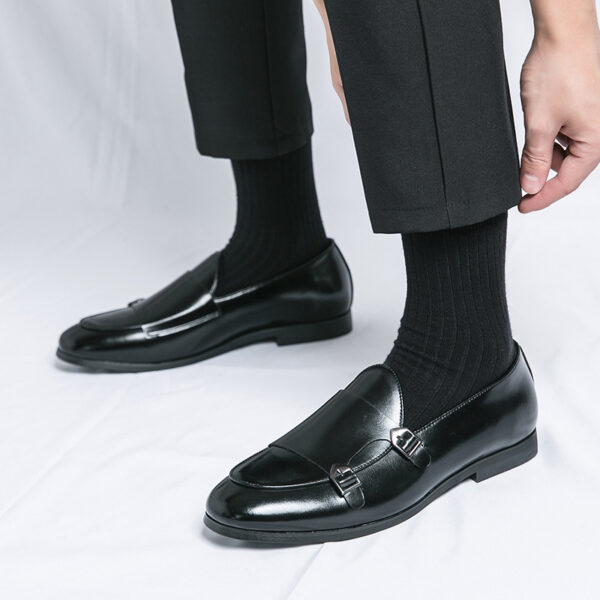 Autumn Men's Leather Shoes Double Buckle New - Image 6