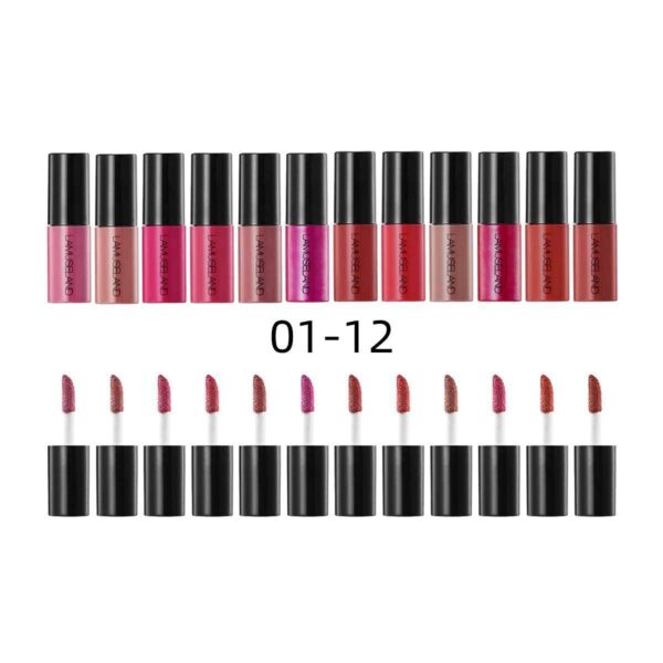 12 color durable waterproof non stick cup lip color Matte Lip Glaze lipstick sample - Image 3