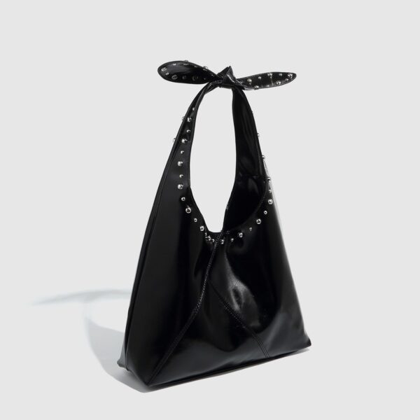 Tote Bag Rivet Bow Underarm Bag Women's Bucket Bag - Image 7