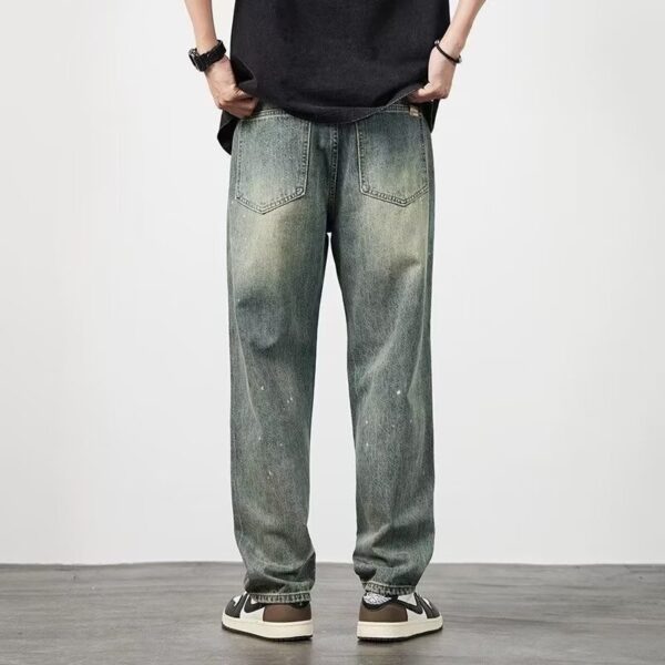 Distressed High Waist Jeans Men's Straight-leg Pants - Image 5