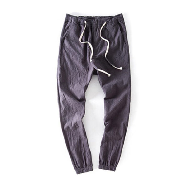 Cotton And Linen Casual College Student Cropped Pants Men - Image 5