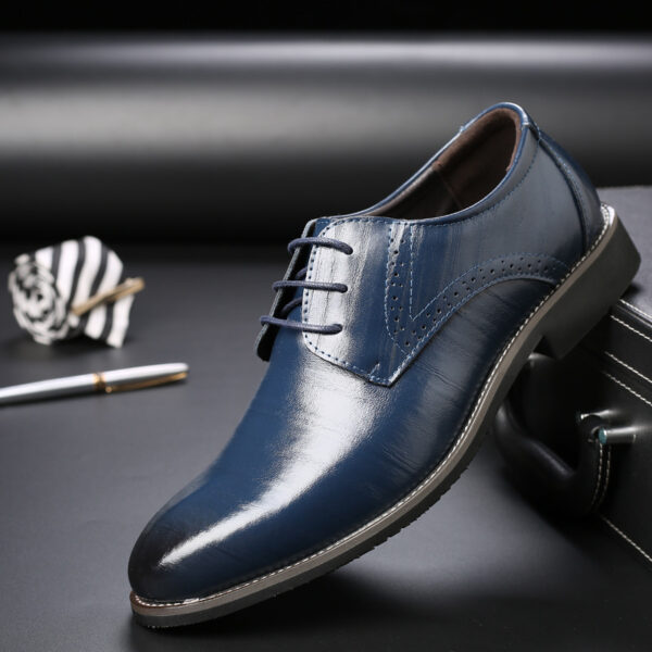 Formal Plus Size Business Men's With Lace Up Leather Shoes - Image 9