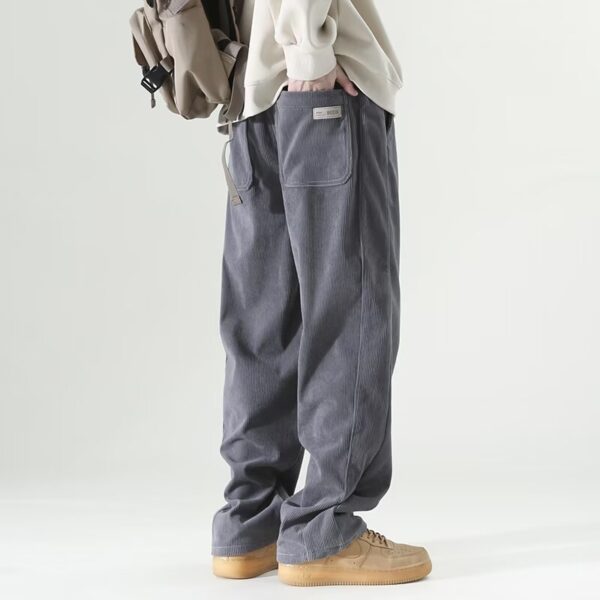 Autumn And Winter Lights Men's American Casual Pants High Street Fashion Brand Straight Flow Wide Leg Long - Image 9