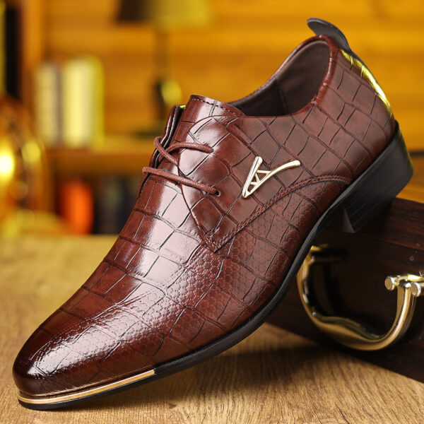 Men's Plus Size Leather Shoes Pointed-toe Fashion Business Formal Men's Shoes Barber Shoes - Image 9