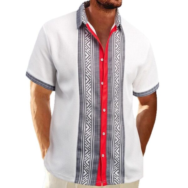 Printed Button Short Sleeve Men - Image 7