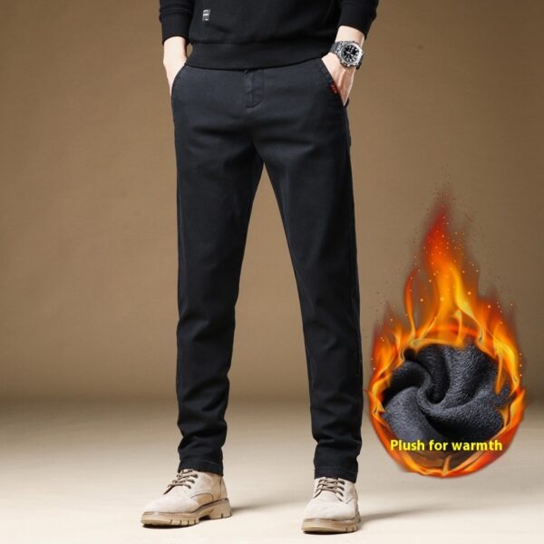 Casual Pants Men's Winter Fleece-lined - Image 2
