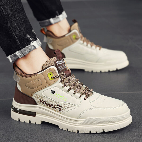 Men's High-top Korean Style Elevator Wild Sneakers - Image 4