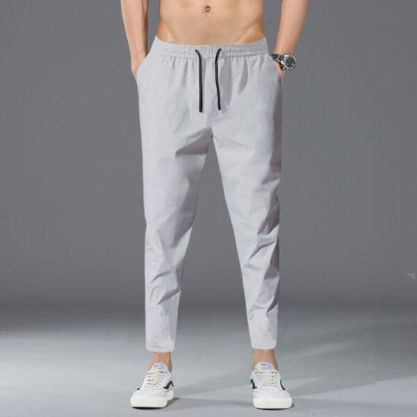 Men's Fashion Casual Solid Color Four-way Stretch Leggings - Image 5
