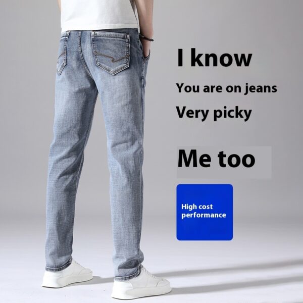 Retro Thin Jeans Straight Loose Casual Trousers Men - Image 9