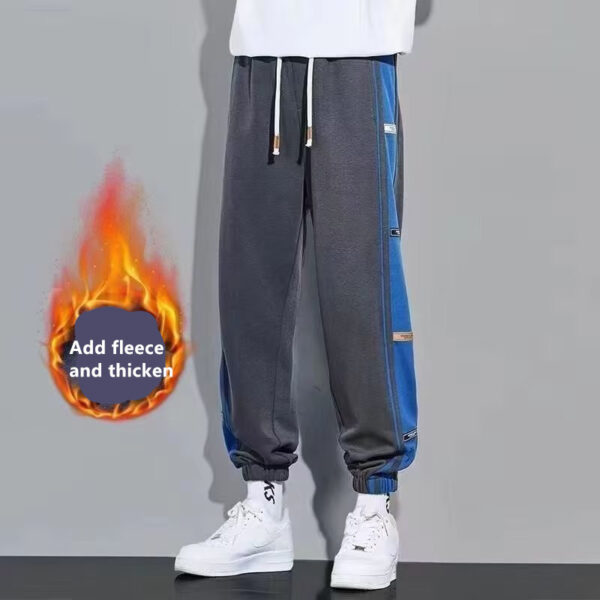 Men's Loose Sports Bundle Footpants Nine Points Haren Pants Plus Velvet Style - Image 2