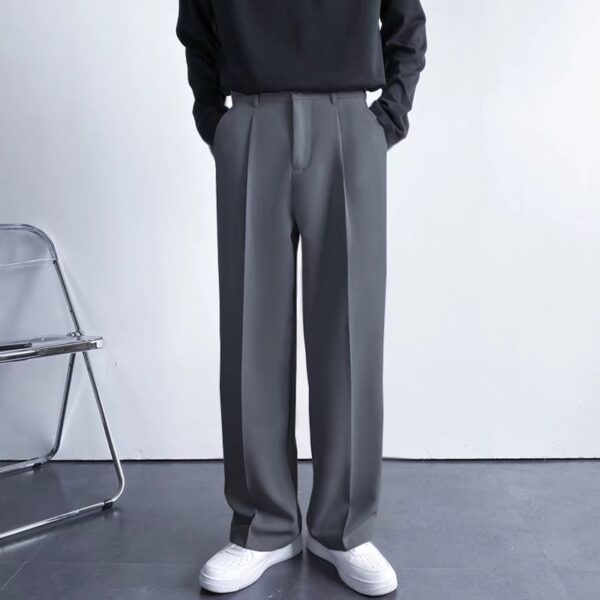 Loose Korean Style Casual White Wide Leg Trousers - Image 7