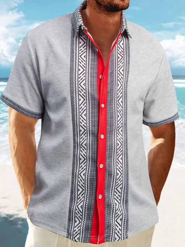 Printed Button Short Sleeve Men - Image 5
