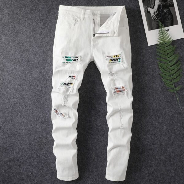 Hole Patch Washed Jeans - Image 6