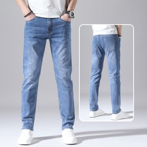 Retro Thin Jeans Straight Loose Casual Trousers Men - Image 4
