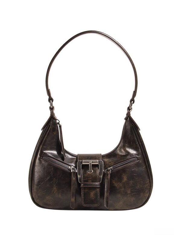 Women's Retro Shoulder Bag Underarm Crescent Crossbody Bag - Image 4