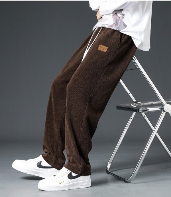 Autumn And Winter Trendy Brand Straight Wide-leg Casual Corduroy Thickened Fleece Pants - Image 8