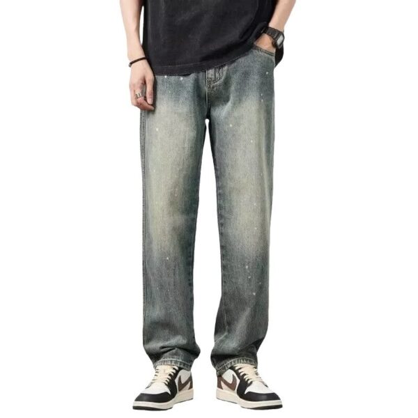 Distressed High Waist Jeans Men's Straight-leg Pants - Image 4