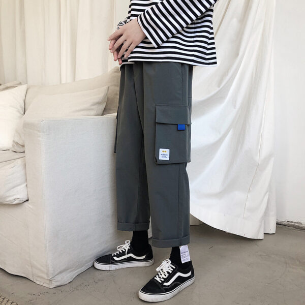 Men's Ninth Pants Solid Color Casual Pants Loose Straight-leg Harem Pants - Image 6