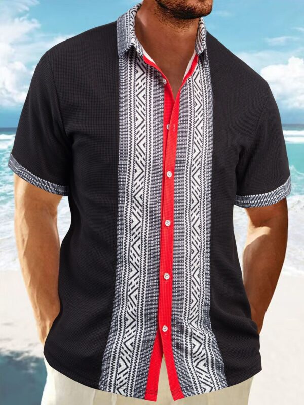Printed Button Short Sleeve Men - Image 2