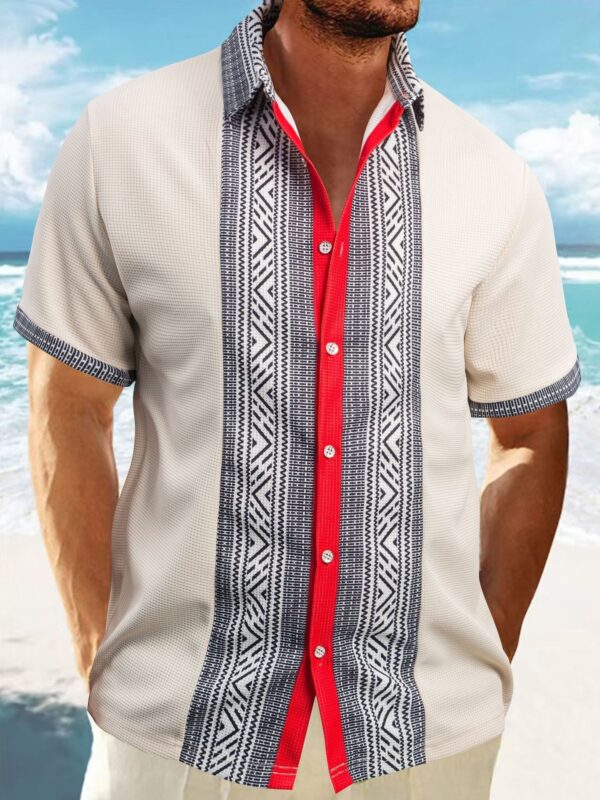Printed Button Short Sleeve Men - Image 6