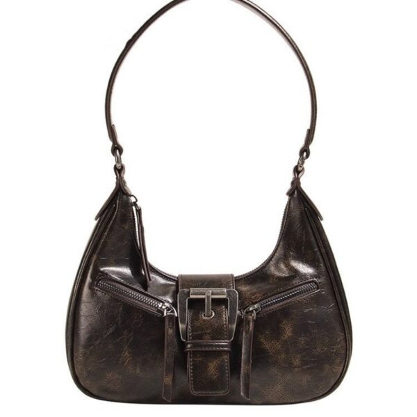 Women's Retro Shoulder Bag Underarm Crescent Crossbody Bag - Image 2