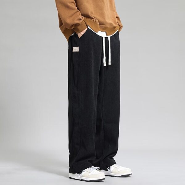 Autumn And Winter Lights Men's American Casual Pants High Street Fashion Brand Straight Flow Wide Leg Long - Image 5