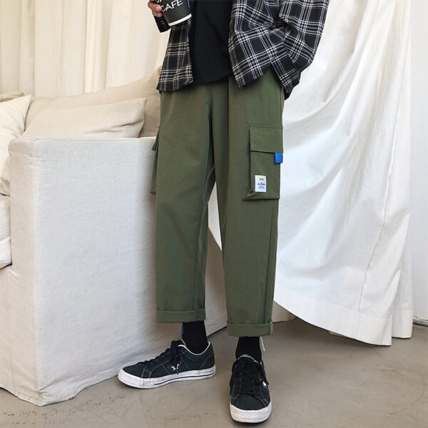 Men's Ninth Pants Solid Color Casual Pants Loose Straight-leg Harem Pants - Image 5