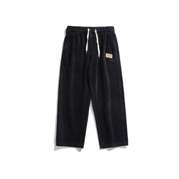 Men's Labelled Straight-leg Pants Trendy Corduroy Casual Sweatpants - Image 5