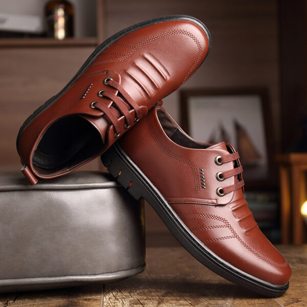 Men's Leather Shoes Fall Business Formal Wear Breathable Casual - Image 4