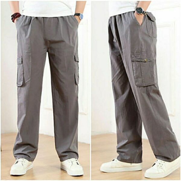 Men's Loose Straight Multi-pocket Overalls - Image 4