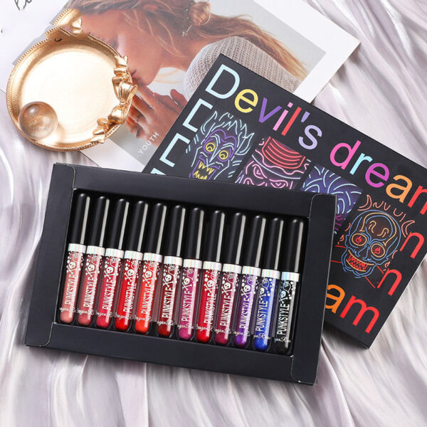 12Pcs Liquid Lipstick Set Halloween Makeup Diamond Symphony Lip Gloss Long Lasting Moisturizing Lip Glaze Glitter Cosmetic - Image 4