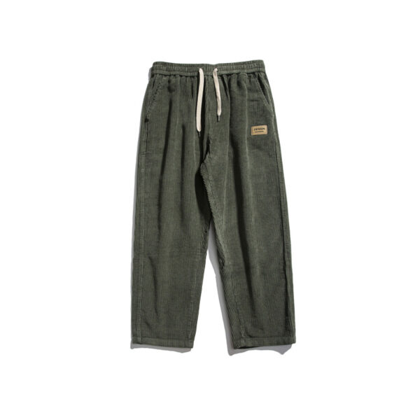 Men's Labelled Straight-leg Pants Trendy Corduroy Casual Sweatpants - Image 7