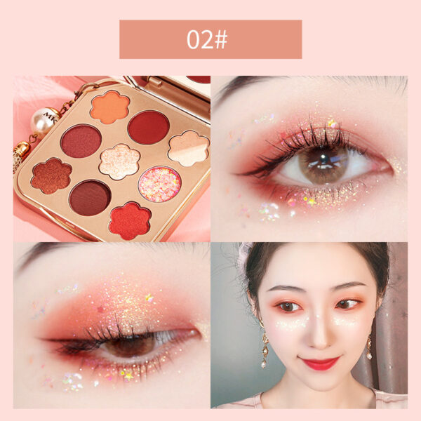 Nine Colors Matte Pearlescent Waterproof Long Lasting Star Bright Diamond Eyeshadow Palette - Image 4