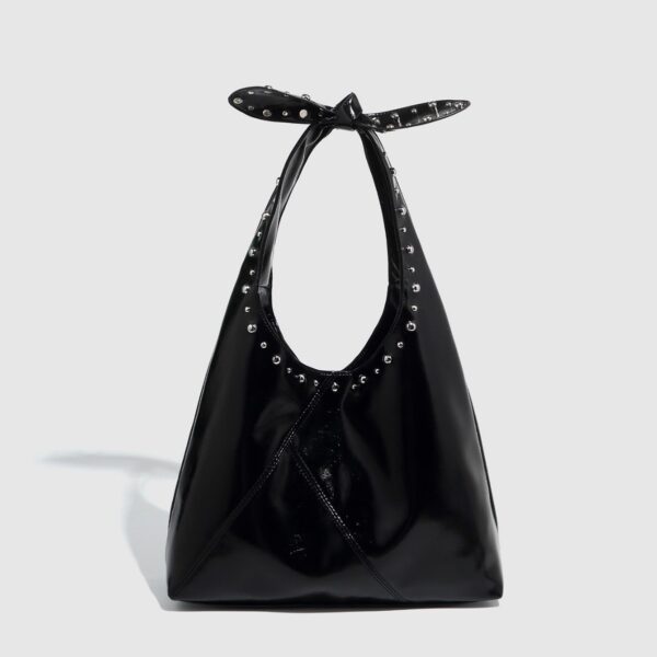 Tote Bag Rivet Bow Underarm Bag Women's Bucket Bag - Image 3