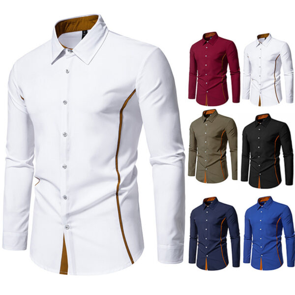 Contrast Color Shirt European And American Fashion Casual - Image 2