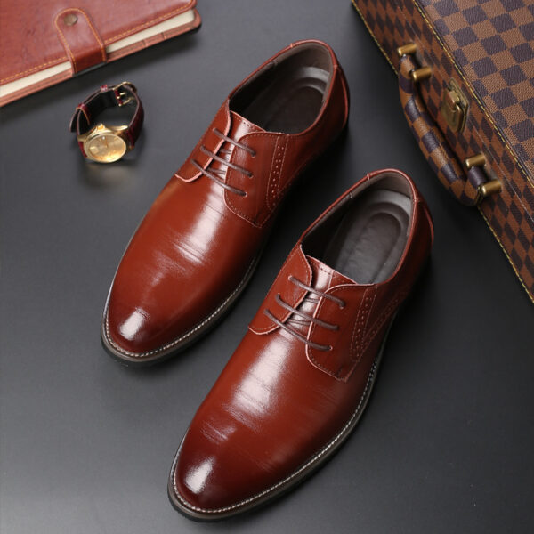 Formal Plus Size Business Men's With Lace Up Leather Shoes - Image 5