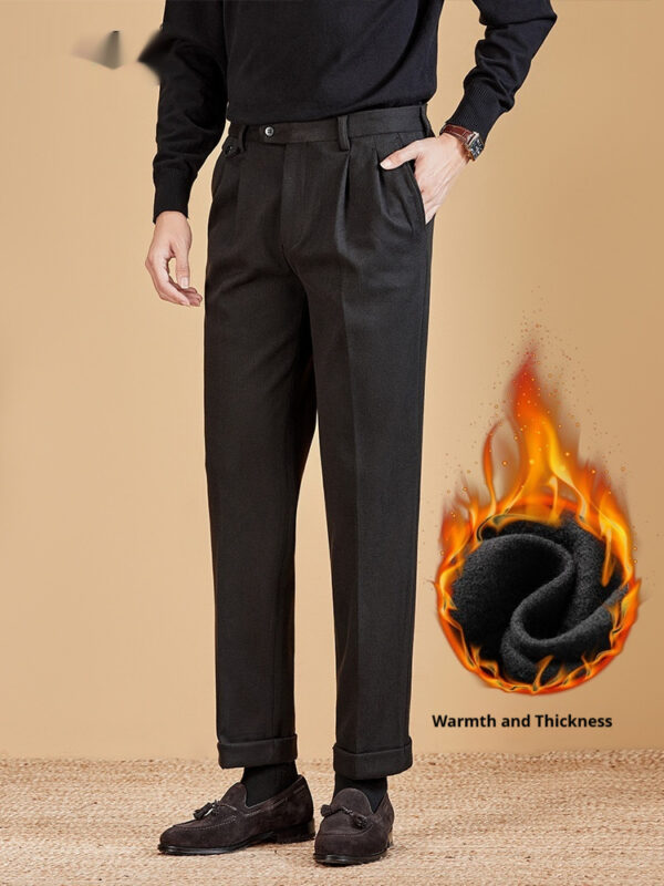 Autumn And Winter Woolen Thick Pairs Of Straight Pants - Image 4