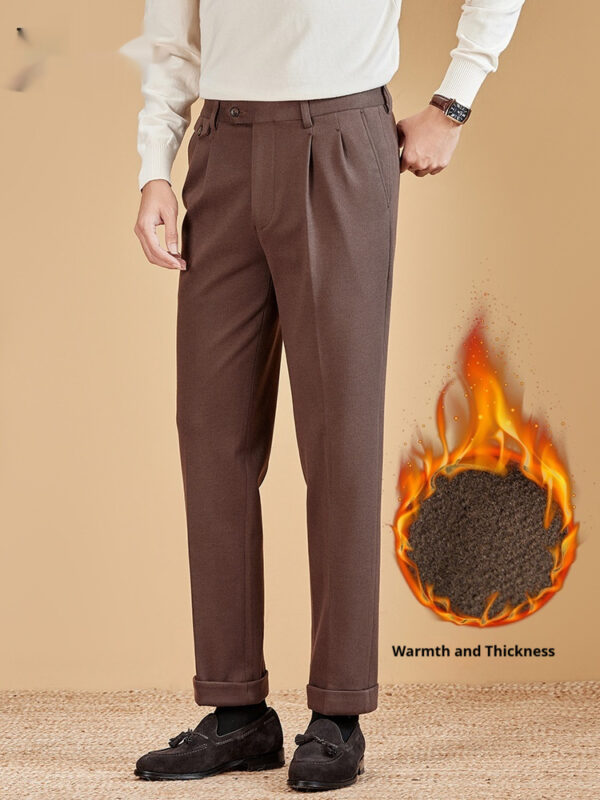 Autumn And Winter Woolen Thick Pairs Of Straight Pants - Image 5