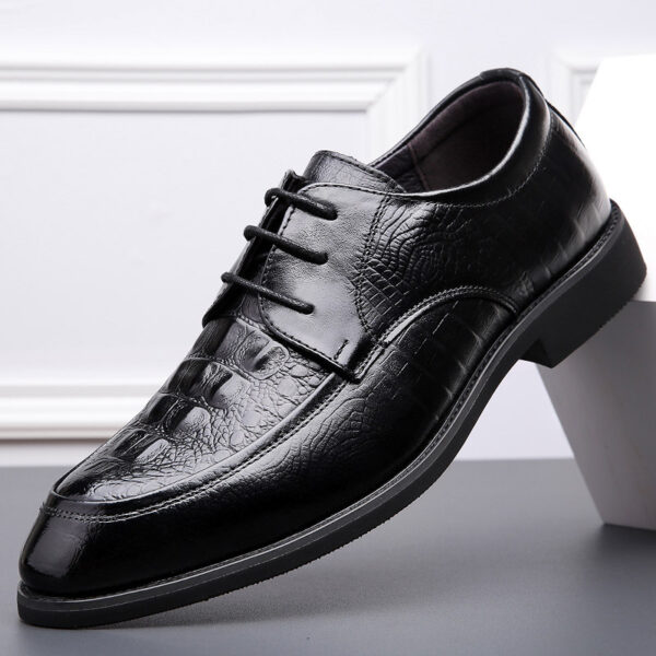 Men's Cowhide Korean-style Small Size 36 Shoes Men's Pointed Breathable Business Formal Wear Leather Shoes - Image 5