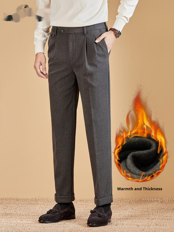 Autumn And Winter Woolen Thick Pairs Of Straight Pants - Image 3