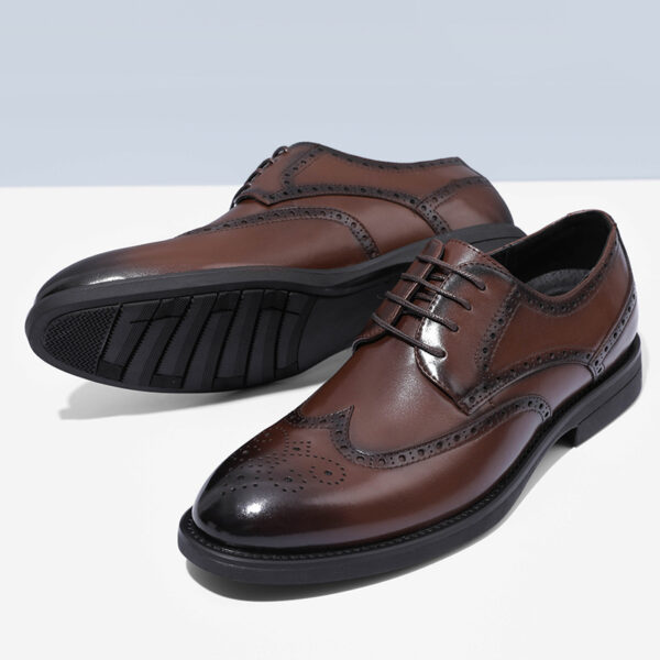 Fashion New Brogue Leather Shoes Men - Image 6