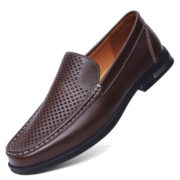 Authentic Leather Loafers Soft Bottom Breathable Lazy Wild Business Shoes - Image 2