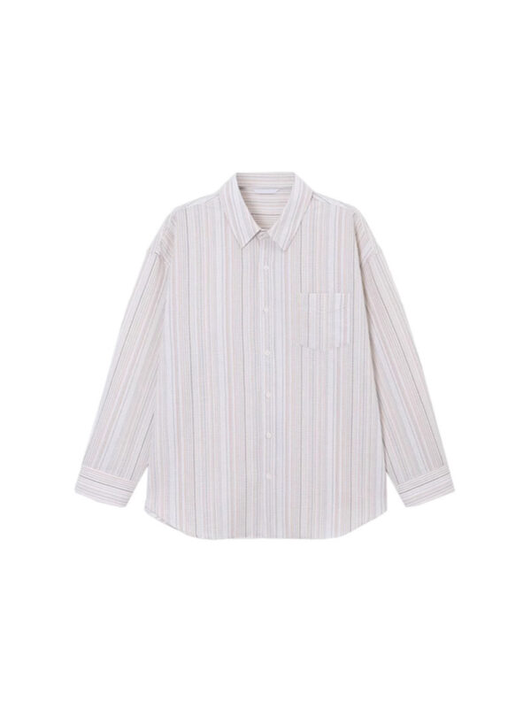 Striped Long Sleeve Men's Early Autumn Texture Shirt - Image 6