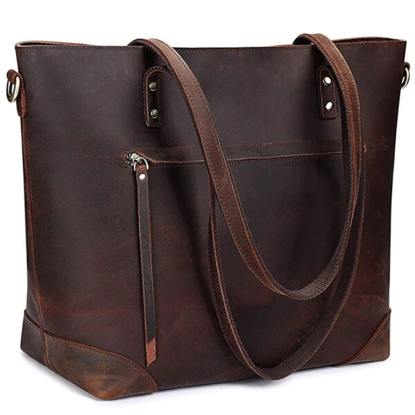 Retro Oil Wax Skin Leisure Tote Handbag - Image 7